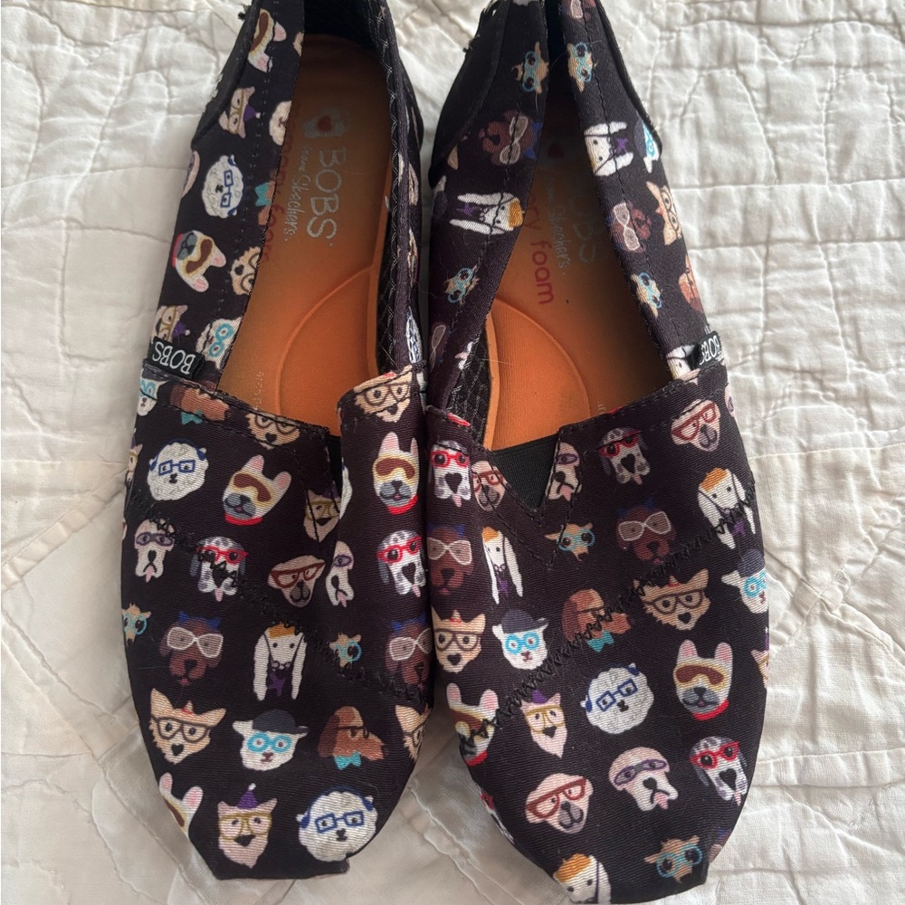 Skechers Black Cat Print Flats